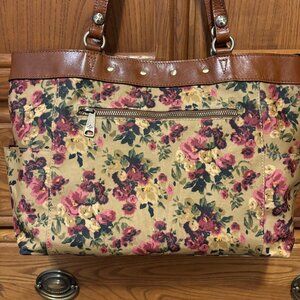 Ria Tote Patina Coated Linen Canvas — Antique Rose